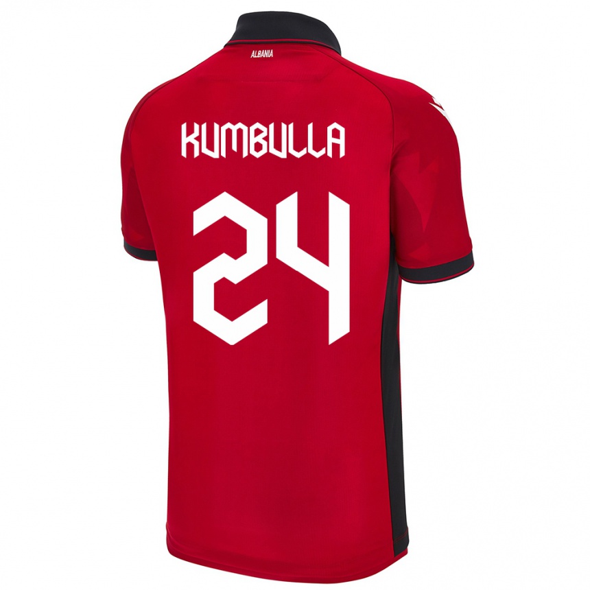 Niño Fútbol Camiseta Albania Marash Kumbulla #24 Rojo 1ª Equipación 24-26 Perú