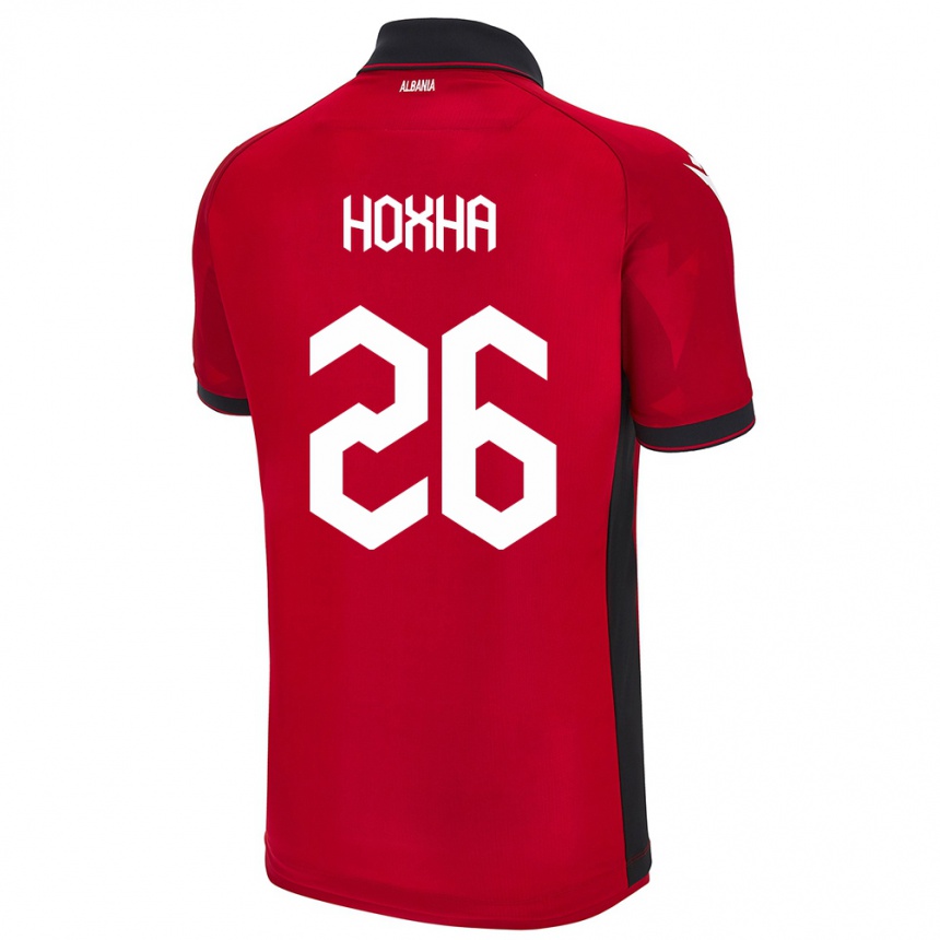 Niño Fútbol Camiseta Albania Arbër Hoxha #26 Rojo 1ª Equipación 24-26 Perú