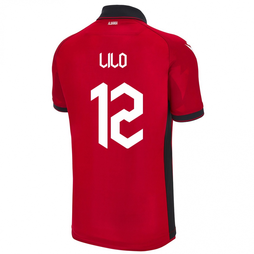 Niño Fútbol Camiseta Albania Klidman Lilo #12 Rojo 1ª Equipación 24-26 Perú