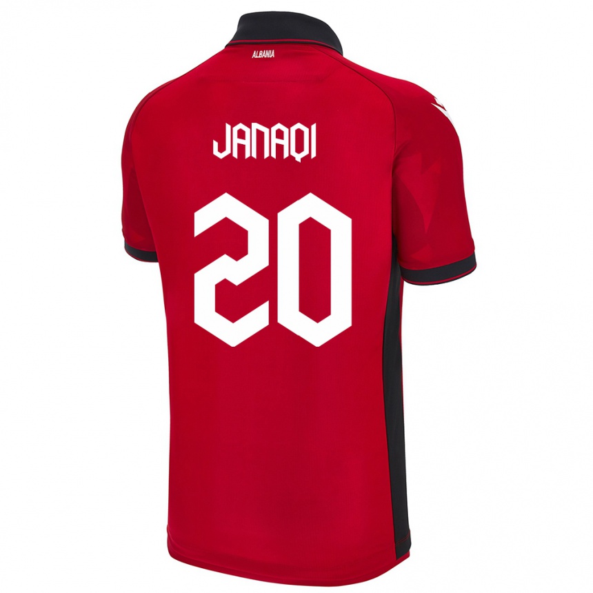 Niño Fútbol Camiseta Albania Dejvid Janaqi #20 Rojo 1ª Equipación 24-26 Perú