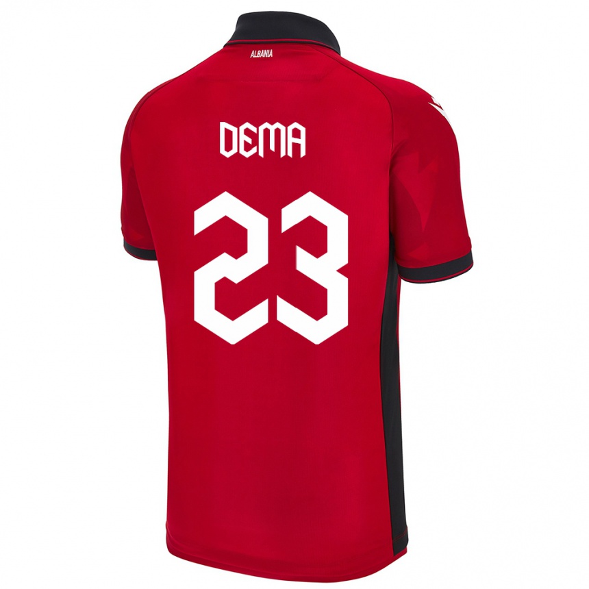 Niño Fútbol Camiseta Albania Endri Dema #23 Rojo 1ª Equipación 24-26 Perú