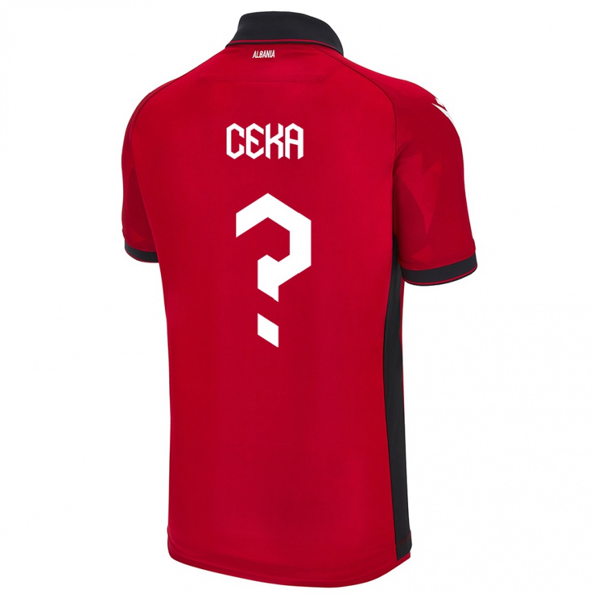 Niño Fútbol Camiseta Albania Fatmir Ceka #0 Rojo 1ª Equipación 24-26 Perú