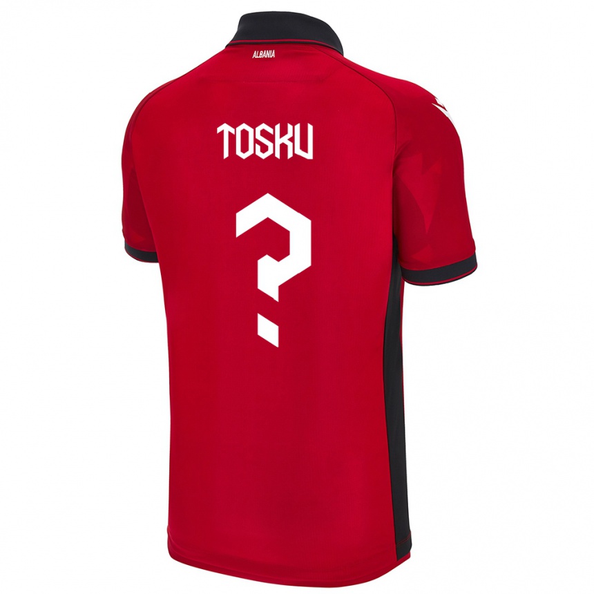 Niño Fútbol Camiseta Albania Frederik Tosku #0 Rojo 1ª Equipación 24-26 Perú