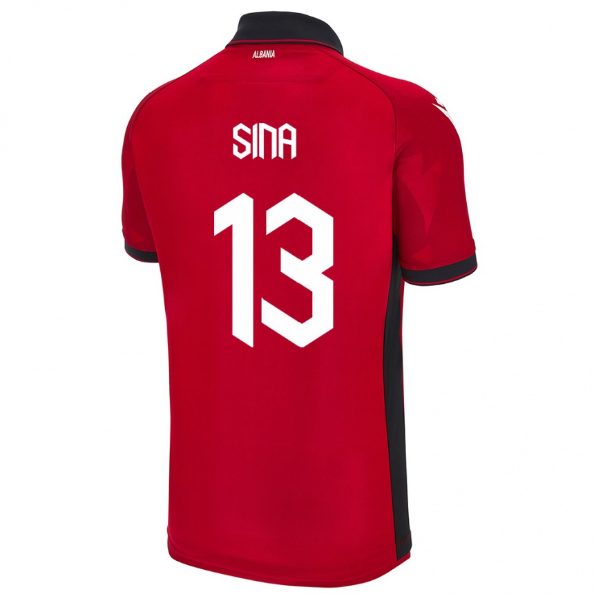 Niño Fútbol Camiseta Albania Samuele Sina #13 Rojo 1ª Equipación 24-26 Perú