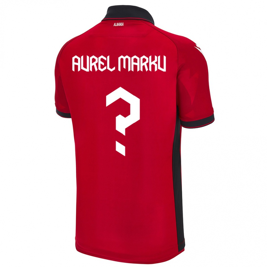 Niño Fútbol Camiseta Albania Aurel Marku #0 Rojo 1ª Equipación 24-26 Perú