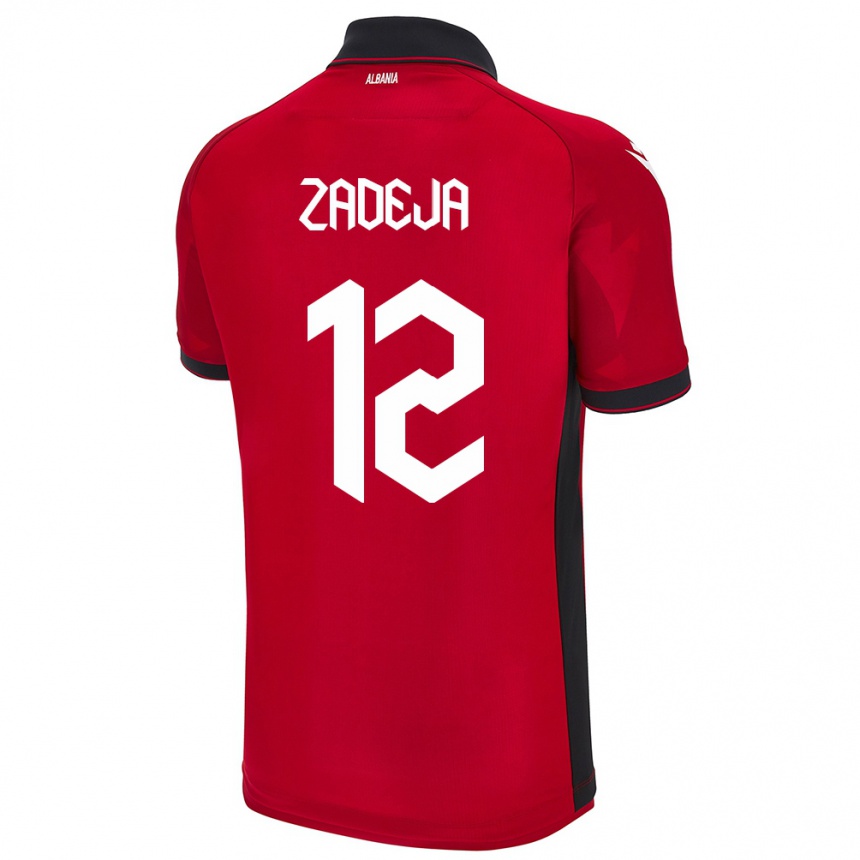 Niño Fútbol Camiseta Albania Darius Zadeja #12 Rojo 1ª Equipación 24-26 Perú