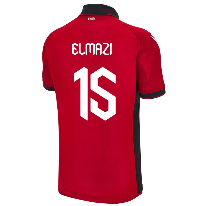 Niño Fútbol Camiseta Albania Enea Elmazi #15 Rojo 1ª Equipación 24-26 Perú