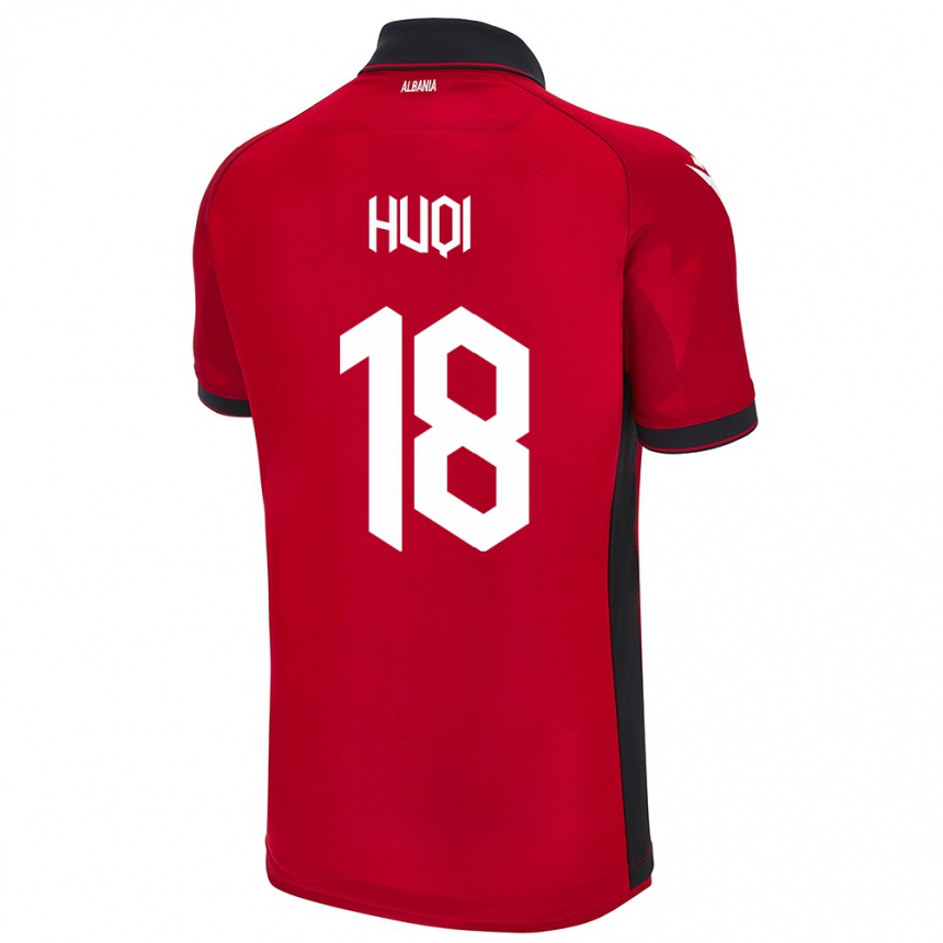 Niño Fútbol Camiseta Albania Mattia Huqi #18 Rojo 1ª Equipación 24-26 Perú