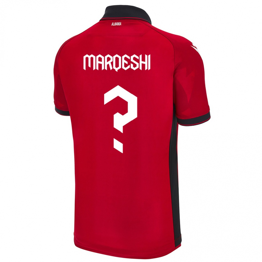 Niño Fútbol Camiseta Albania Ernesto Marqeshi #0 Rojo 1ª Equipación 24-26 Perú