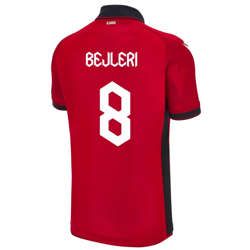 Niño Fútbol Camiseta Albania Markela Bejleri #8 Rojo 1ª Equipación 24-26 Perú