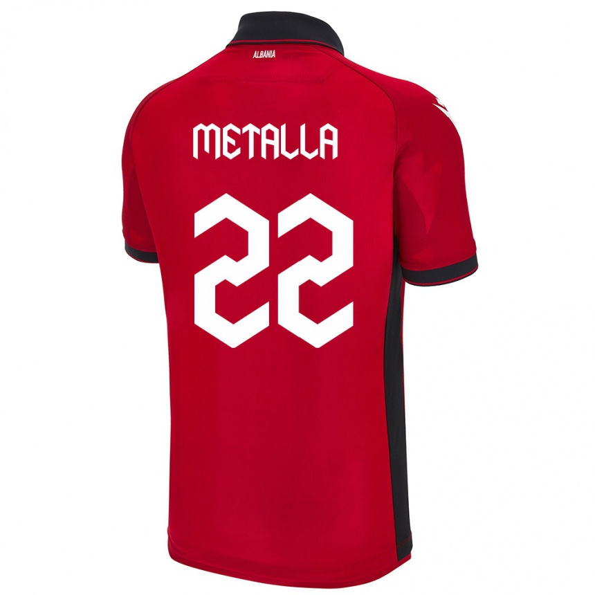 Niño Fútbol Camiseta Albania Mikaela Metalla #22 Rojo 1ª Equipación 24-26 Perú