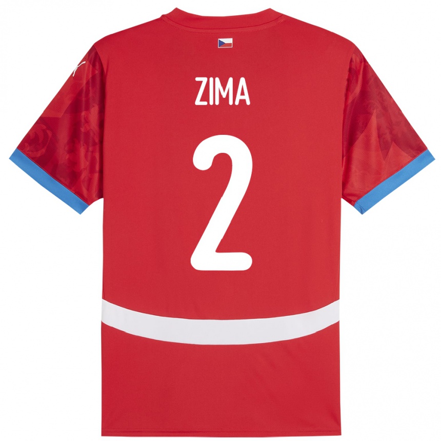 Niño Fútbol Camiseta Chequia David Zima #2 Rojo 1ª Equipación 24-26 Perú