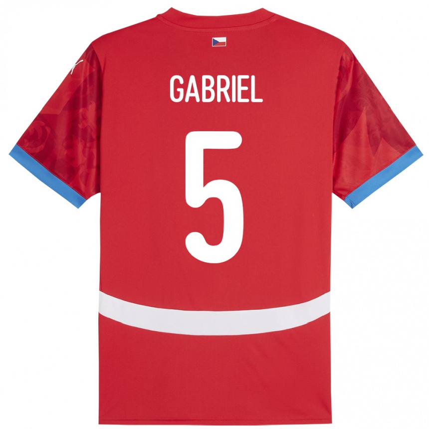 Niño Fútbol Camiseta Chequia Adam Gabriel #5 Rojo 1ª Equipación 24-26 Perú