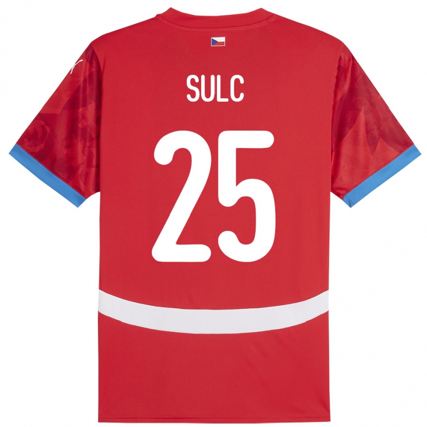 Niño Fútbol Camiseta Chequia Pavel Sulc #25 Rojo 1ª Equipación 24-26 Perú