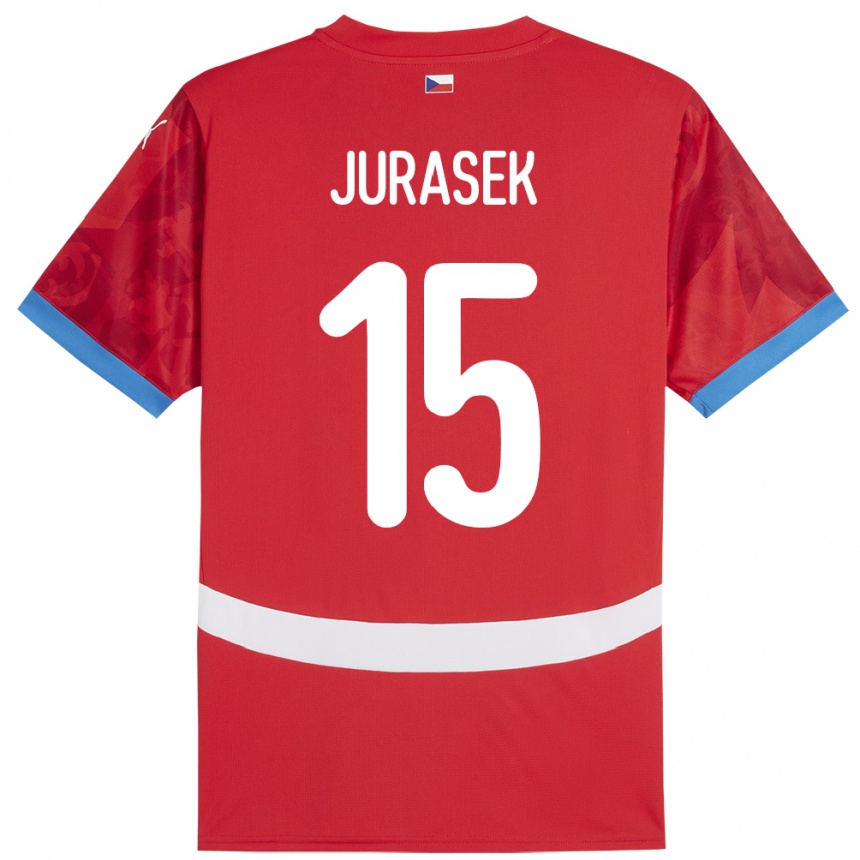 Niño Fútbol Camiseta Chequia David Jurásek #15 Rojo 1ª Equipación 24-26 Perú