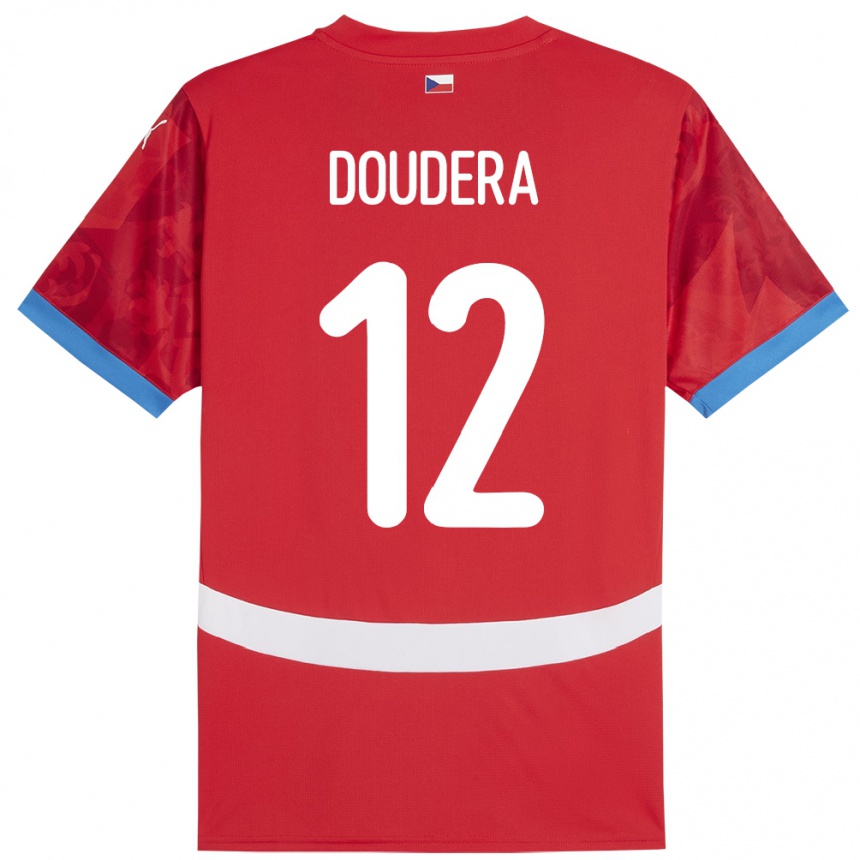 Niño Fútbol Camiseta Chequia David Doudera #12 Rojo 1ª Equipación 24-26 Perú