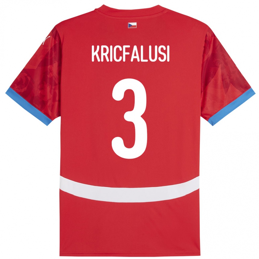 Niño Fútbol Camiseta Chequia Ondrej Kricfalusi #3 Rojo 1ª Equipación 24-26 Perú