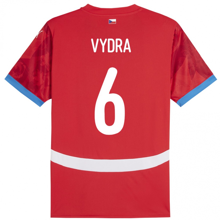 Niño Fútbol Camiseta Chequia Patrik Vydra #6 Rojo 1ª Equipación 24-26 Perú