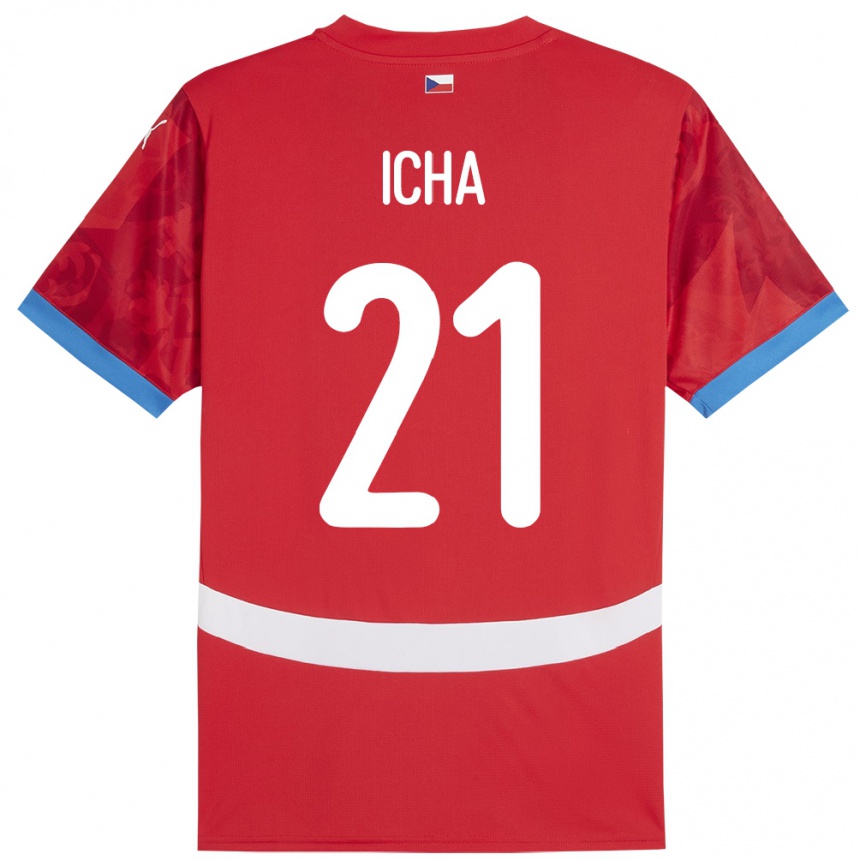 Niño Fútbol Camiseta Chequia Marek Icha #21 Rojo 1ª Equipación 24-26 Perú