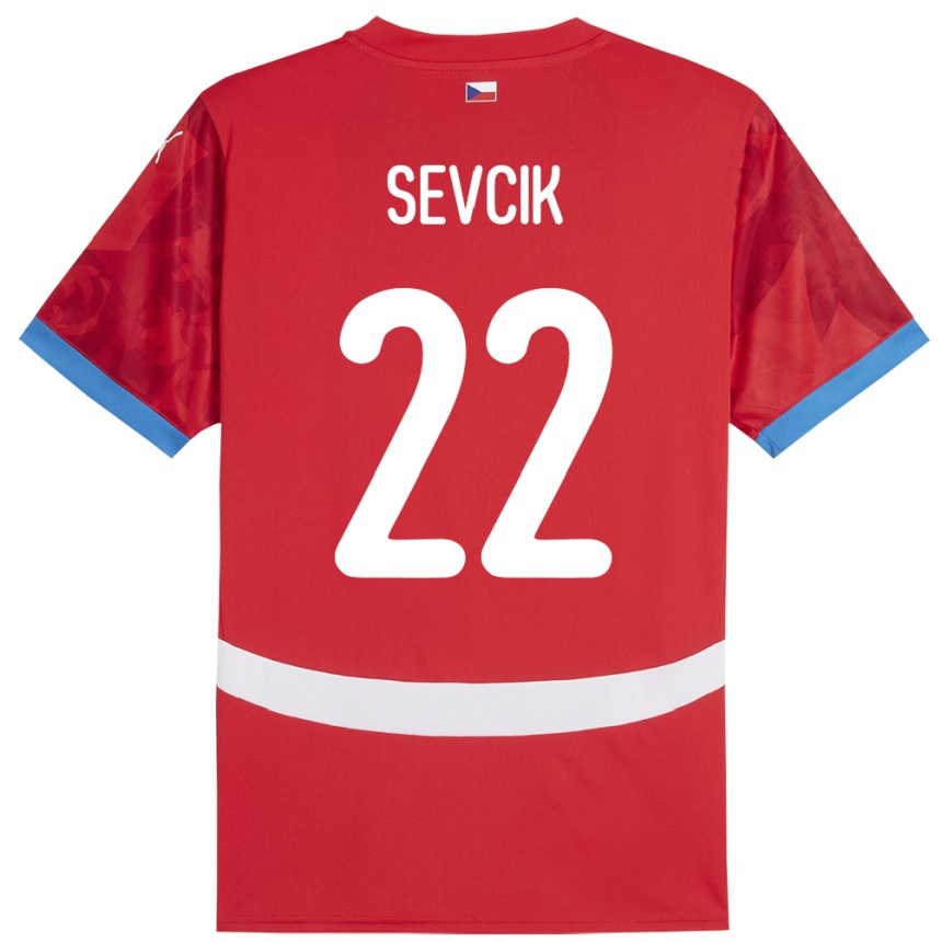 Niño Fútbol Camiseta Chequia Michal Sevcik #22 Rojo 1ª Equipación 24-26 Perú