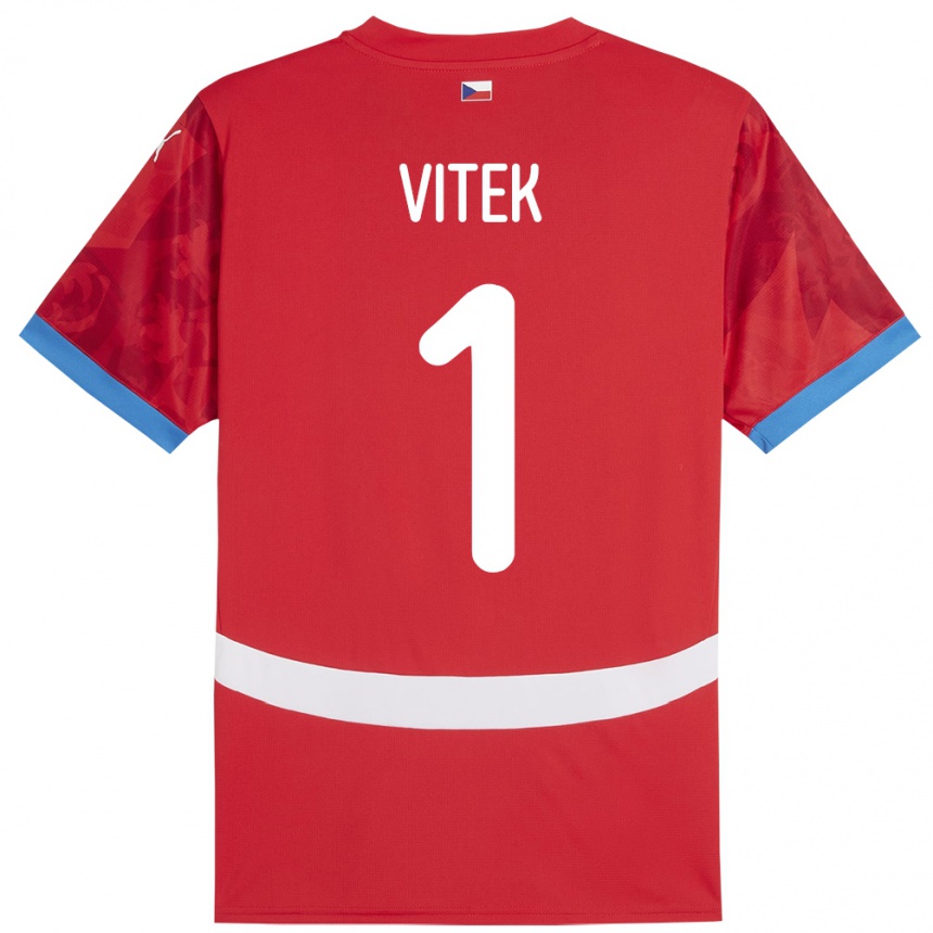 Niño Fútbol Camiseta Chequia Radek Vitek #1 Rojo 1ª Equipación 24-26 Perú