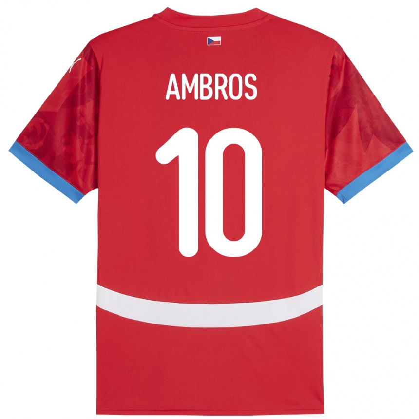 Niño Fútbol Camiseta Chequia Lukas Ambros #10 Rojo 1ª Equipación 24-26 Perú