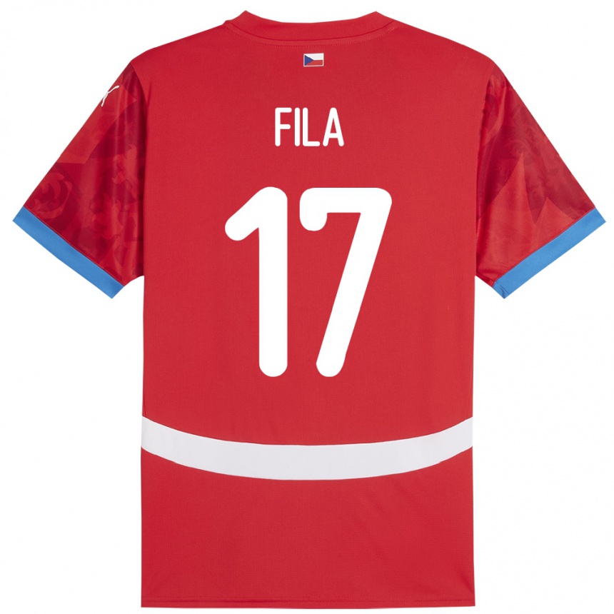 Niño Fútbol Camiseta Chequia Lukas Fila #17 Rojo 1ª Equipación 24-26 Perú