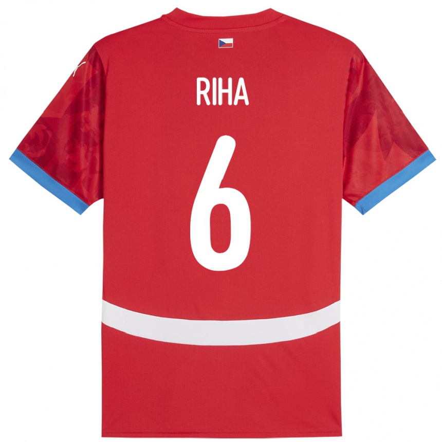 Niño Fútbol Camiseta Chequia Ferdinand Riha #6 Rojo 1ª Equipación 24-26 Perú