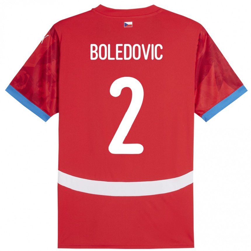 Niño Fútbol Camiseta Chequia Tobias Boledovic #2 Rojo 1ª Equipación 24-26 Perú