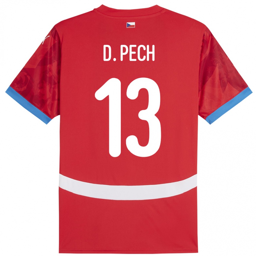 Niño Fútbol Camiseta Chequia Dominik Pech #13 Rojo 1ª Equipación 24-26 Perú