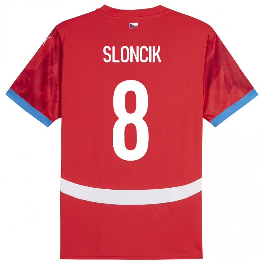 Niño Fútbol Camiseta Chequia Simon Sloncik #8 Rojo 1ª Equipación 24-26 Perú