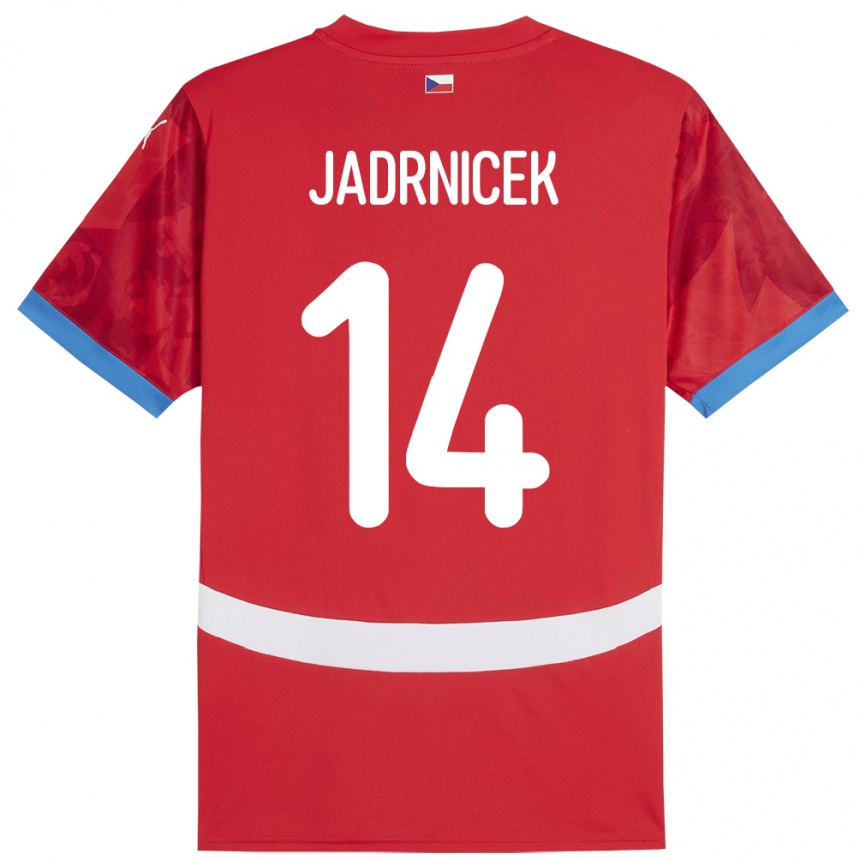 Niño Fútbol Camiseta Chequia Nikola Jadrnicek #14 Rojo 1ª Equipación 24-26 Perú