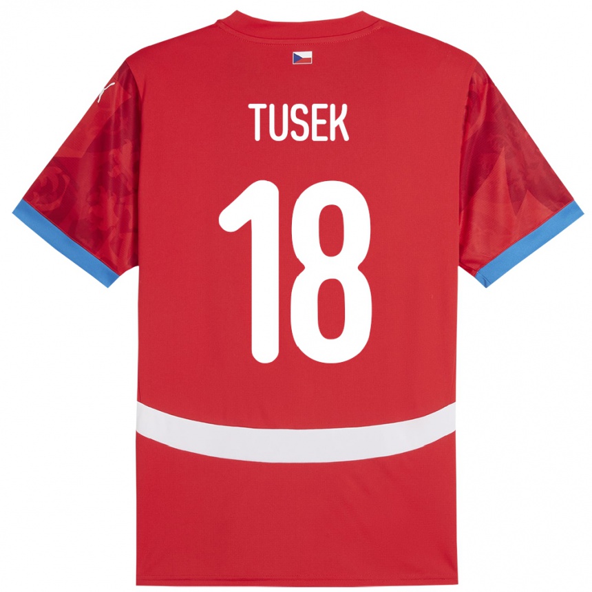 Niño Fútbol Camiseta Chequia Adam Tusek #18 Rojo 1ª Equipación 24-26 Perú