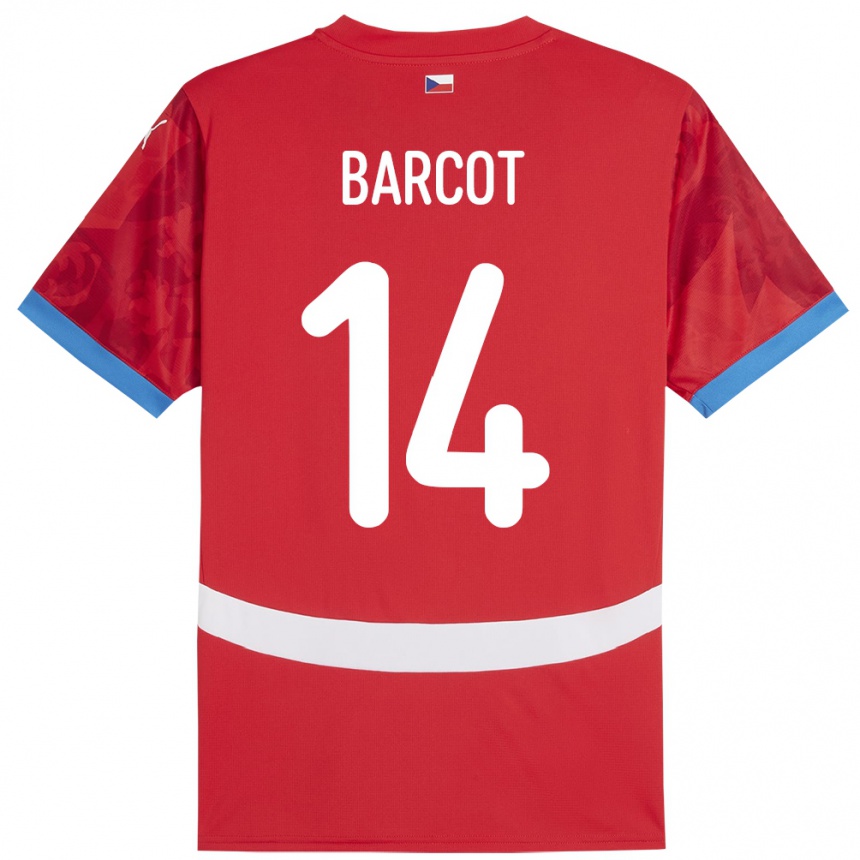 Niño Fútbol Camiseta Chequia David Barcot #14 Rojo 1ª Equipación 24-26 Perú