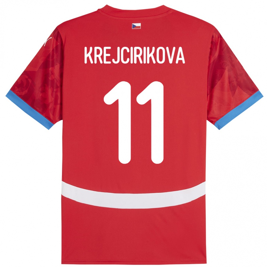 Niño Fútbol Camiseta Chequia Tereza Krejčiříková #11 Rojo 1ª Equipación 24-26 Perú