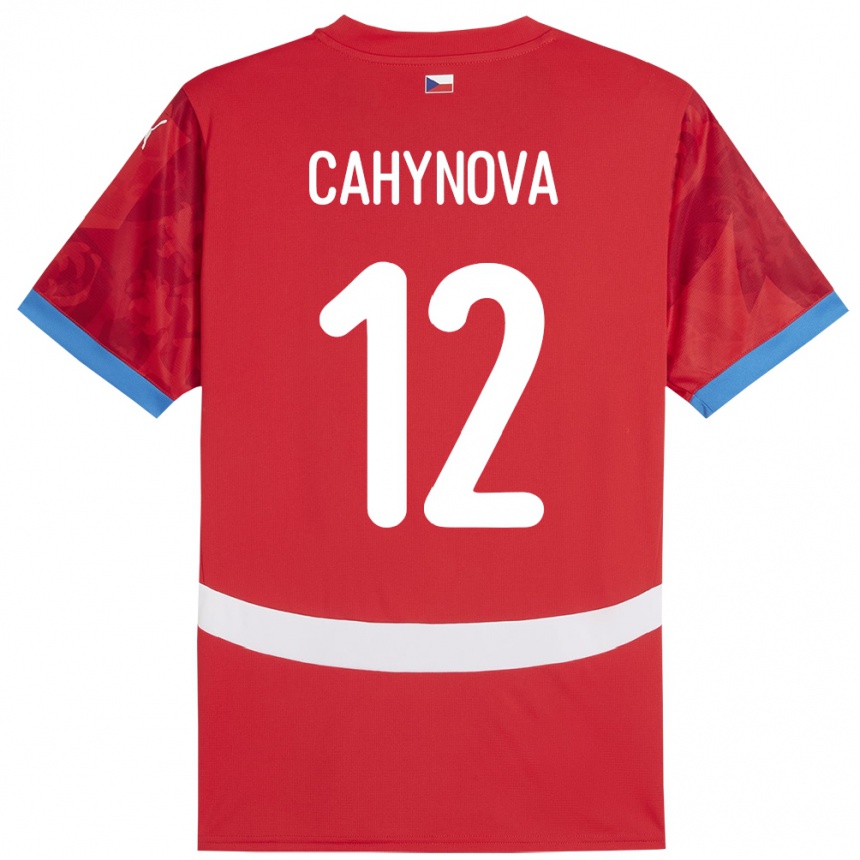 Niño Fútbol Camiseta Chequia Klára Cahynová #12 Rojo 1ª Equipación 24-26 Perú