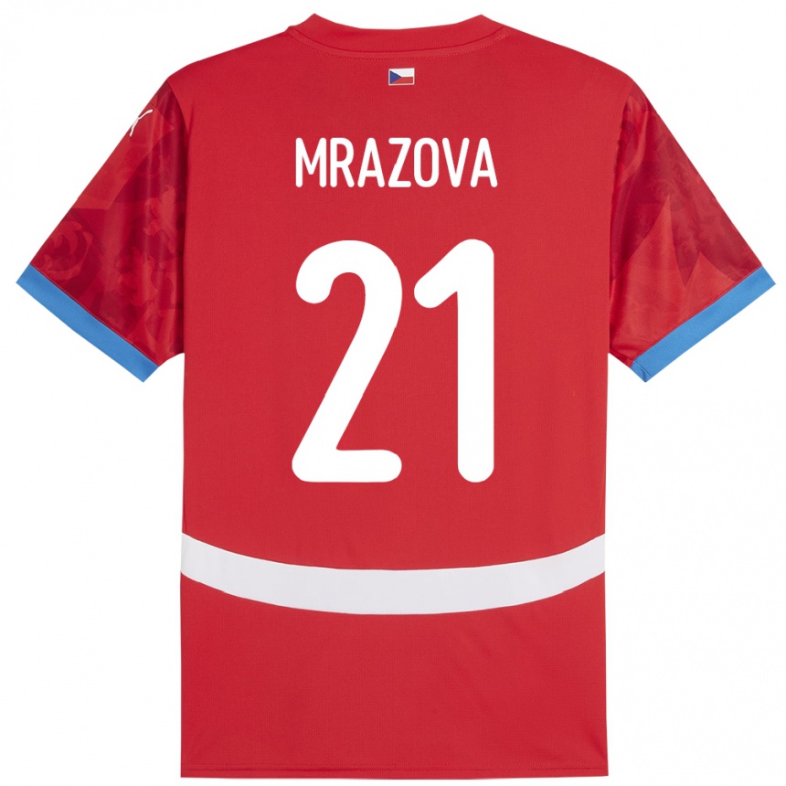 Niño Fútbol Camiseta Chequia Miroslava Mrázová #21 Rojo 1ª Equipación 24-26 Perú