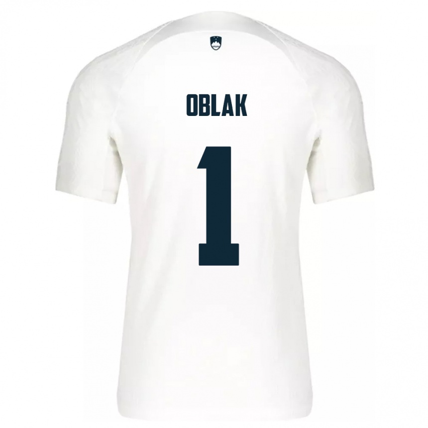 Niño Fútbol Camiseta Eslovenia Jan Oblak #1 Blanco 1ª Equipación 24-26 Perú