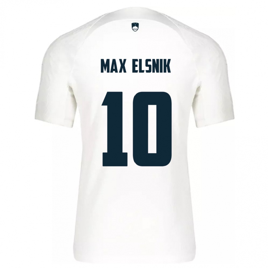 Niño Fútbol Camiseta Eslovenia Timi Max Elsnik #10 Blanco 1ª Equipación 24-26 Perú