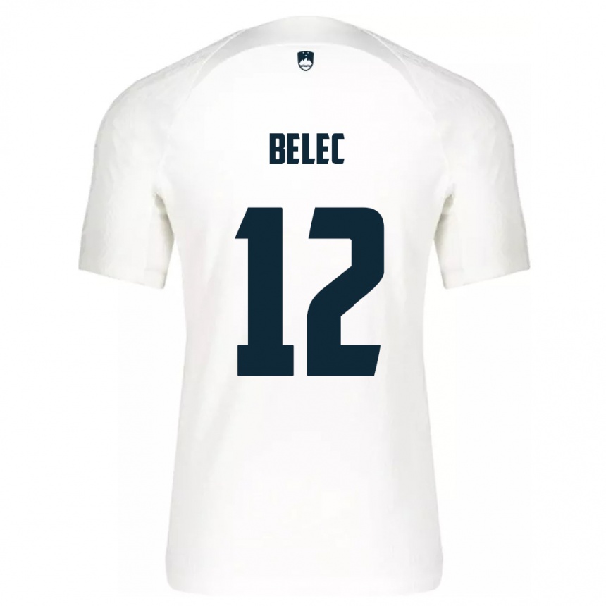 Niño Fútbol Camiseta Eslovenia Vid Belec #12 Blanco 1ª Equipación 24-26 Perú