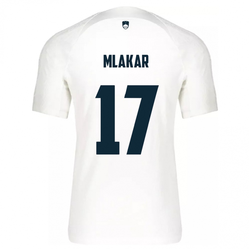 Niño Fútbol Camiseta Eslovenia Jan Mlakar #17 Blanco 1ª Equipación 24-26 Perú