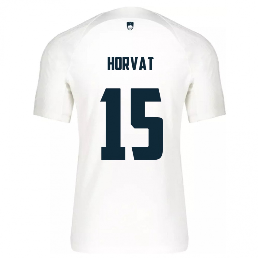 Niño Fútbol Camiseta Eslovenia Tomi Horvat #15 Blanco 1ª Equipación 24-26 Perú