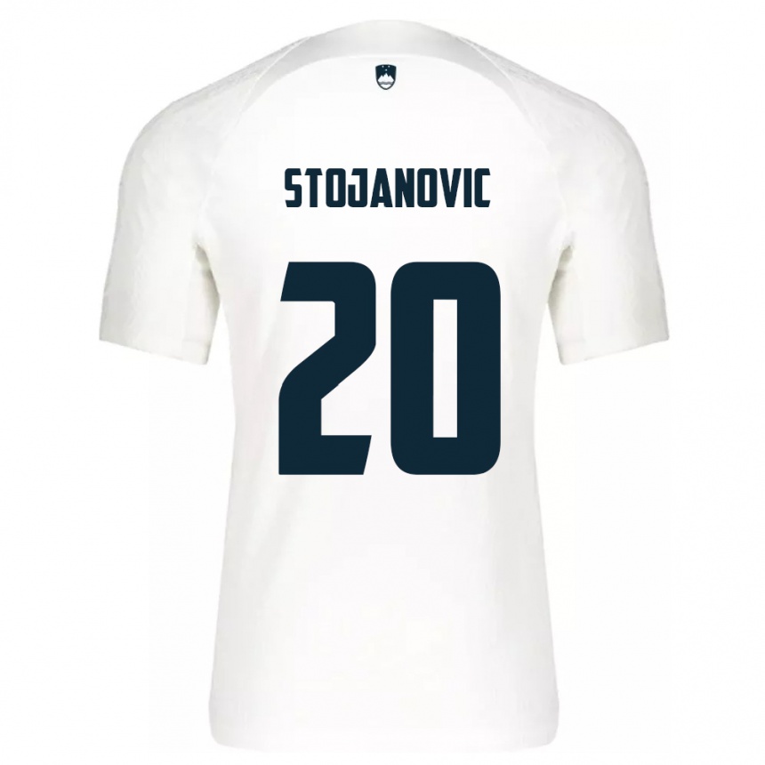 Niño Fútbol Camiseta Eslovenia Petar Stojanović #20 Blanco 1ª Equipación 24-26 Perú