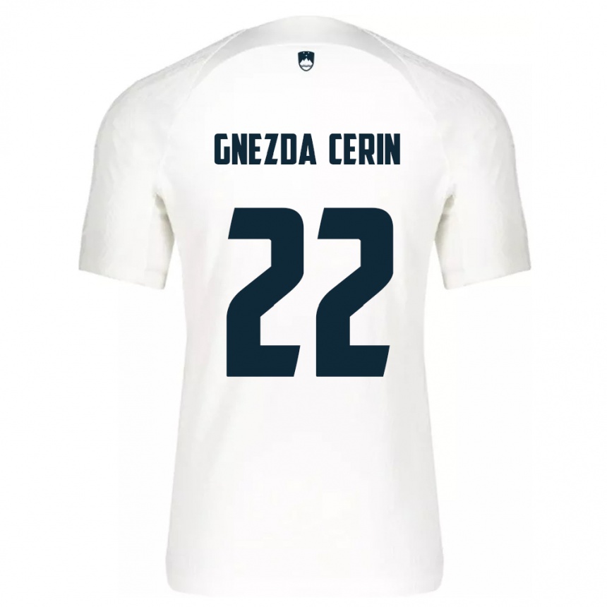 Niño Fútbol Camiseta Eslovenia Adam Gnezda Cerin #22 Blanco 1ª Equipación 24-26 Perú