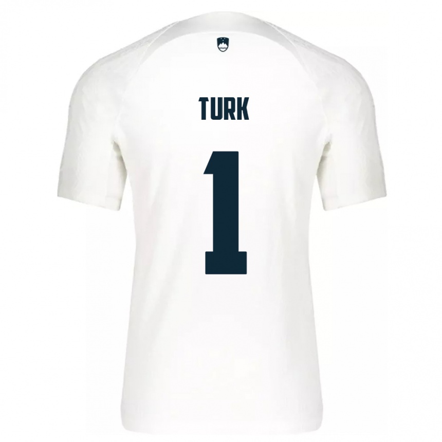 Niño Fútbol Camiseta Eslovenia Martin Turk #1 Blanco 1ª Equipación 24-26 Perú