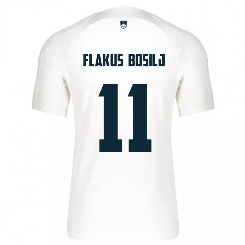 Niño Fútbol Camiseta Eslovenia David Flakus Bosilj #11 Blanco 1ª Equipación 24-26 Perú