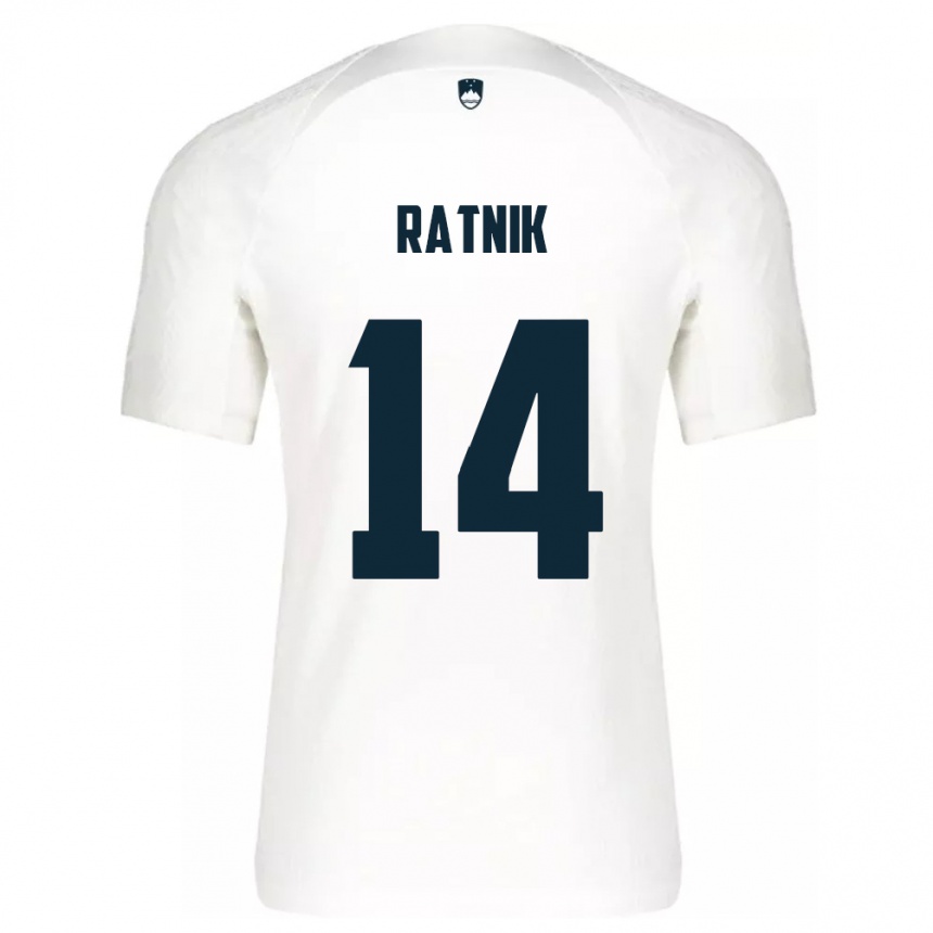 Niño Fútbol Camiseta Eslovenia Marcel Ratnik #14 Blanco 1ª Equipación 24-26 Perú