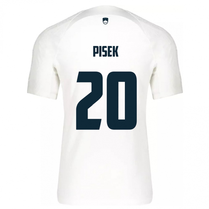 Niño Fútbol Camiseta Eslovenia Jost Pisek #20 Blanco 1ª Equipación 24-26 Perú