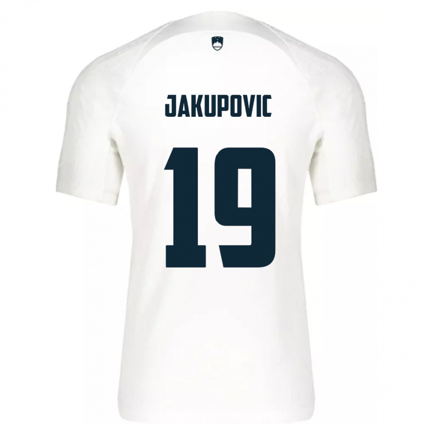 Niño Fútbol Camiseta Eslovenia Aldin Jakupovic #19 Blanco 1ª Equipación 24-26 Perú