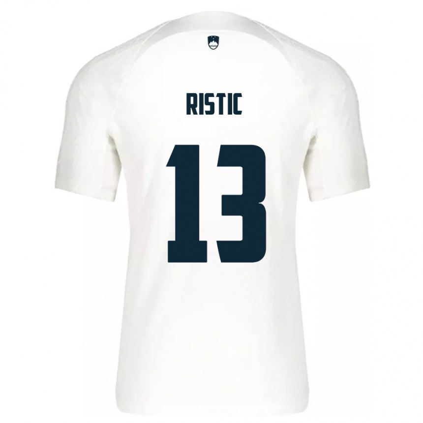 Niño Fútbol Camiseta Eslovenia Aleks Ristic #13 Blanco 1ª Equipación 24-26 Perú